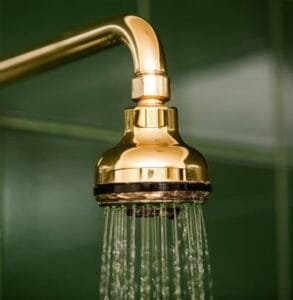 a gold shower running