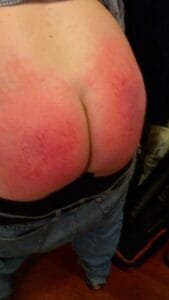red spanked backside