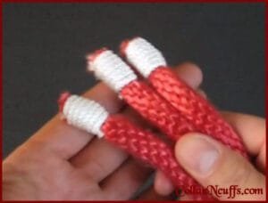 whipped rope ends. To stop rope fraying