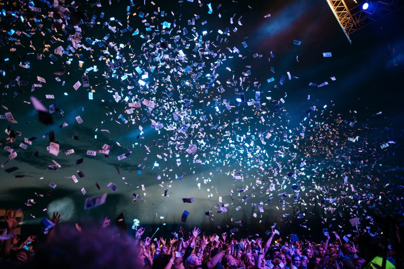 people partying with confetti at a party