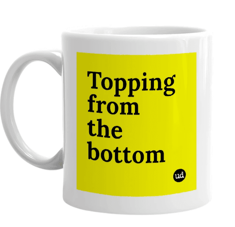 topping from the bottom written on cup