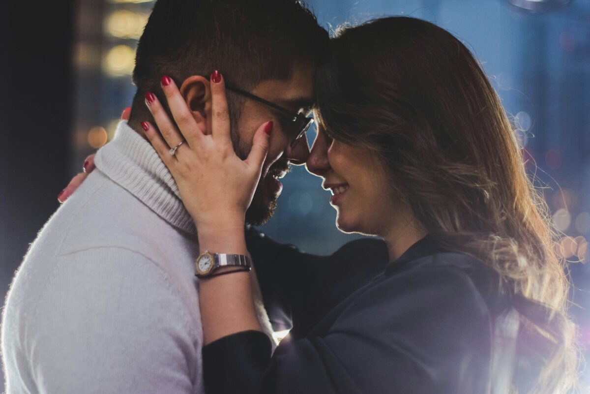 BDSM couple talking openly about expectations and limits